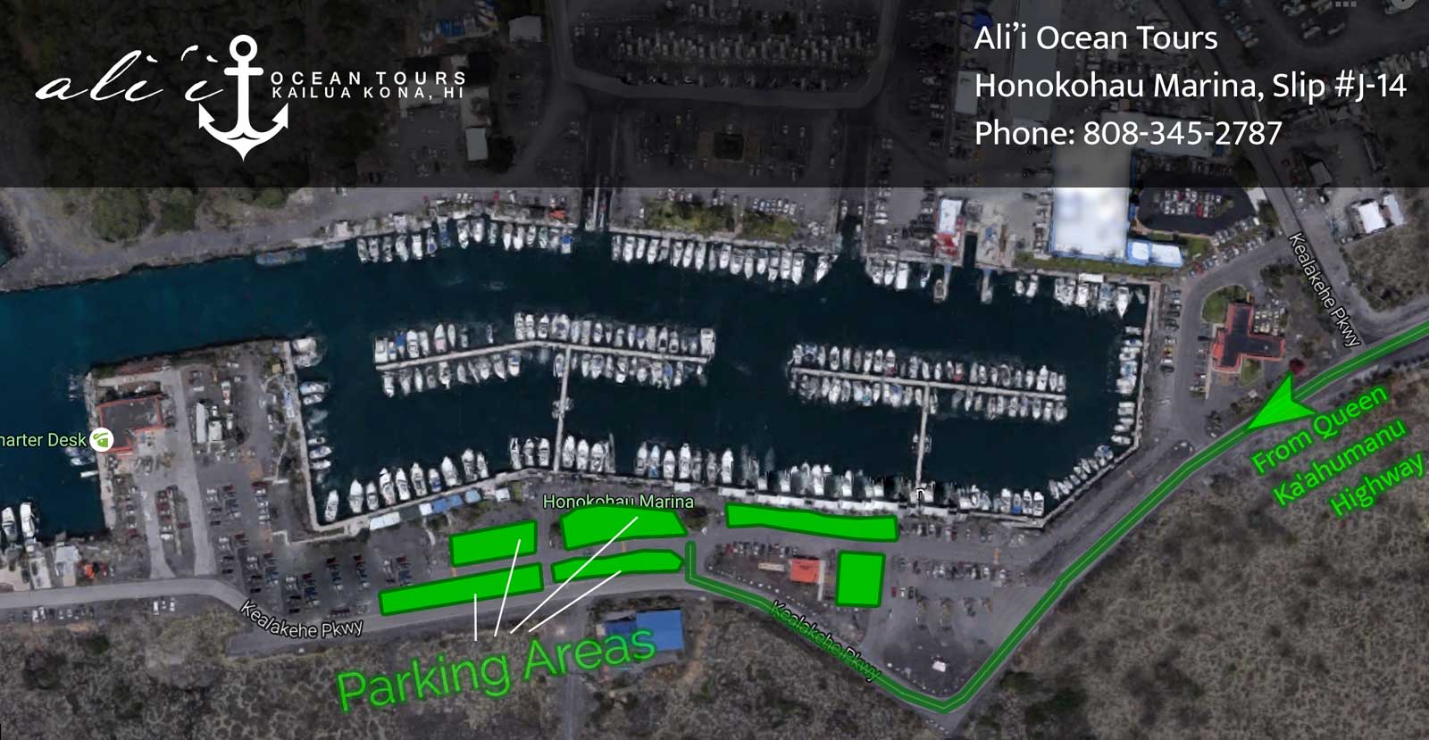 Parking Directions for Ali'i Ocean Tours